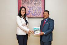 YBhg. Dato' Nor Azmie Diron, Ketua Setiausaha Kementerian Ekonomi menerima kunjungan hormat daripada H.E Ms. Karima El Korri, Residen Koordinator Pertubuhan Bangsa-Bangsa Bersatu (UN) di Malaysia, Singapuran dan Brunei